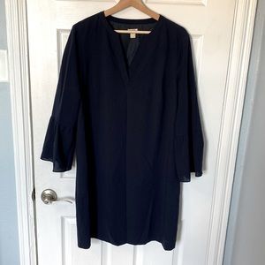 J Crew tunic dress with flare sleeves - navy blue - size 14